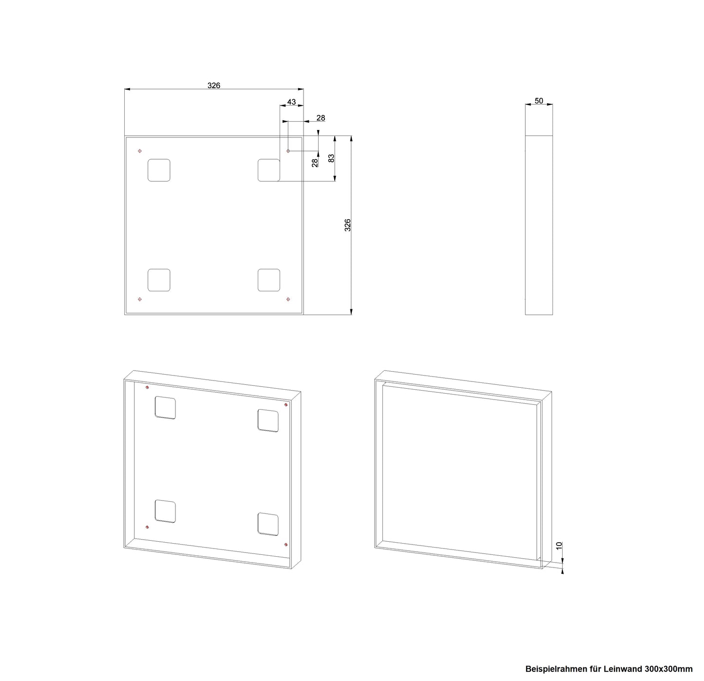 Fluorescent acrylic glass frame 'Fluorescent'