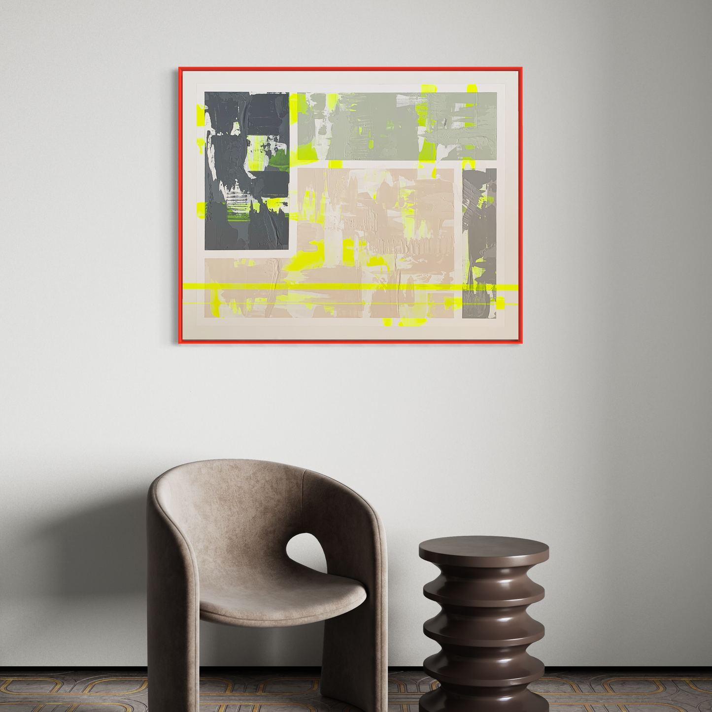 Wandbild 'Abstraktes-Neongelb'